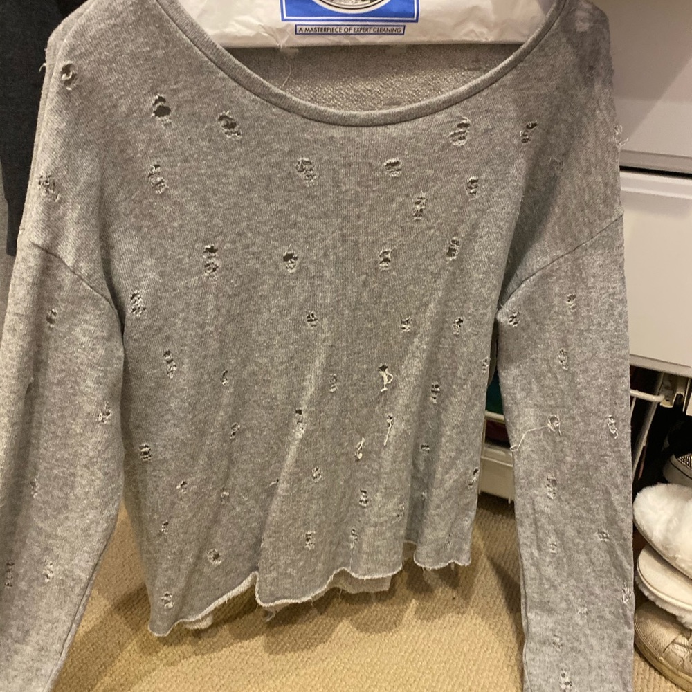 wet seal ripped long sleeve